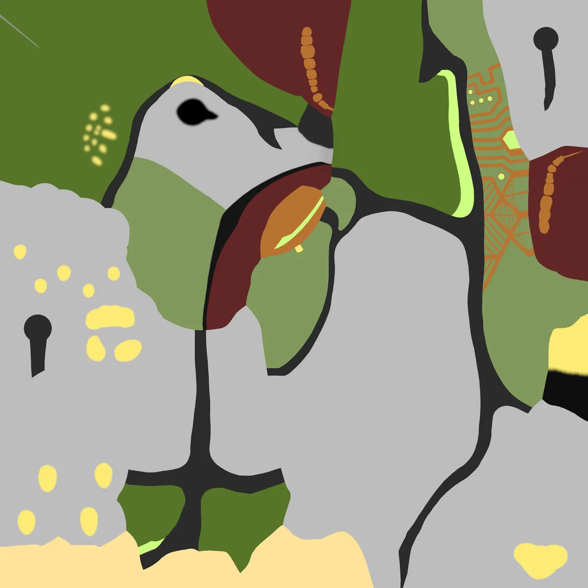 Hand-painted body texture of an avatar, base color map